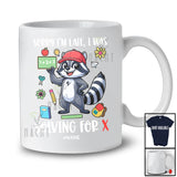 Personalized I'm Late Solving For X; Joyful Back To School Custom Name Math Raccoon Teacher T-Shirt