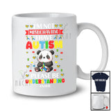 Personalized I'm Not Misbehaving I Have Autism Understanding; Lovely Custom Name Puzzle Panda T-Shirt