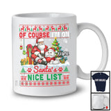 Personalized I'm on Santa's Nice List, Merry Christmas Sweater Custom Name Persian Cat Santa T-Shirt