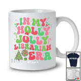 Personalized In My Holly Jolly Librarian Era; Amazing Christmas Groovy Santa; Custom Name Jobs T-Shirt