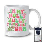 Personalized In My Holly Jolly Pharmacist Era; Amazing Christmas Groovy Santa; Custom Name Jobs T-Shirt