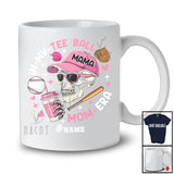 Personalized In My Tee Ball Mom Era; Joyful Mother's Day Custom Name Skeleton Baseball Player T-Shirt