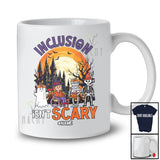 Personalized Inclusion Isn't Scary; Creepy Halloween Moon Custom Name SLP Sped Teacher T-Shirt
