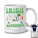 Personalized Irish I Was A Bartender; Joyful St. Patrick's Day Shamrocks; Custom Name Job T-Shirt