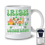 Personalized Irish I Was A Lunch Lady; Joyful St. Patrick's Day Shamrocks; Custom Name Job T-Shirt