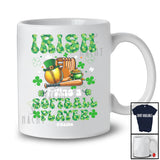 Personalized Irish I Was A Softball Player; Joyful St. Patrick's Day Shamrocks; Custom Name Job T-Shirt