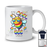 Personalized It's Cool To Bee You; Amazing LGBTQ Pride Bee Rainbow Flag; Custom Name Family T-Shirt