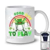 Personalized It's Good Luck to Play; Amazing St. Patrick's Day Rainbow Custom Name Baseball Player T-Shirt