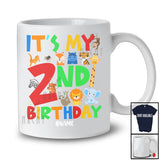 Personalized It's My 2nd Birthday; Adorable 2 Years Old Wild Animal; Custom Name Boy Family T-Shirt