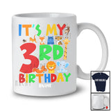 Personalized It's My 3rd Birthday; Adorable 3 Years Old Wild Animal; Custom Name Boy Family T-Shirt