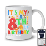 Personalized It's My 8th Birthday; Adorable 8 Years Old Wild Animal; Custom Name Boy Family T-Shirt