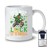 Personalized It's Not Luck It's Skill; Joyful St. Patrick's Day Custom Name Dirt Bike Rider Leprechaun T-Shirt