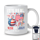 Personalized It's Real 4th of July; Amusing Custom Name Bocce Ball Tools Player US Flag; Patriotic T-Shirt