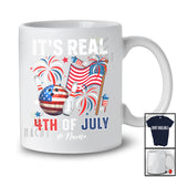 Personalized It's Real 4th of July; Amusing Custom Name Bowling Tools Player US Flag; Patriotic T-Shirt