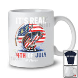 Personalized It's Real 4th of July; Amusing Custom Name Fishing Tools US Flag; Patriotic T-Shirt