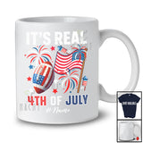 Personalized It's Real 4th of July; Amusing Custom Name Football Tools Player US Flag; Patriotic T-Shirt