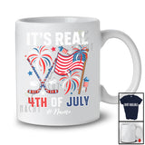 Personalized It's Real 4th of July; Amusing Custom Name Hockey Tools Player US Flag; Patriotic T-Shirt