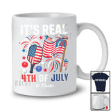 Personalized It's Real 4th of July; Amusing Custom Name Pickleball Tools Player US Flag; Patriotic T-Shirt