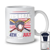 Personalized It's Real 4th of July; Joyful Custom Name Player Baseball Tools; US Flag Patriotic T-Shirt