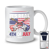 Personalized It's Real 4th of July; Joyful Custom Name Player Guitar Tools; US Flag Patriotic T-Shirt
