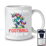 Personalized It's Time For Football Y'all; Lovely Unicorn Playing Football; Custom Name Player T-Shirt