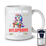 Personalized It's Time For Xylophone Y'all; Lovely Unicorn Playing Xylophone; Custom Name Player T-Shirt