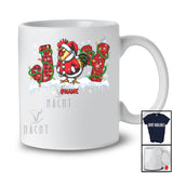 Personalized Joy; Amusing Christmas Leopard Plaid Custom Name Chicken Santa; Animal Lover T-Shirt