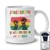 Personalized Juneteenth Fighting For Black Freedom 1865; Proud Custom Name Afro African Hands T-Shirt