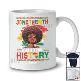 Personalized Juneteenth Know Your History; Proud Custom Name Anti 4th Of July African Women Afro T-Shirt
