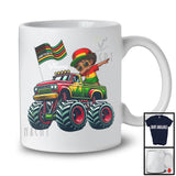 Personalized Juneteenth, Lovely Custom Name Afro Boy Riding Dabbing Monster Truck, Black Melanin T-Shirt