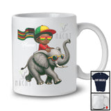 Personalized Juneteenth, Lovely Custom Name Black Afro African Riding Riding Elephant, Animal Lover T-Shirt