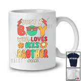 Personalized Just A Boy Who Loves His Brother; Lovely Father's Day Flowers; Custom Name Family T-Shirt