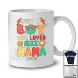 Personalized Just A Boy Who Loves His Mama; Lovely Mother's Day Flowers; Custom Name Family T-Shirt