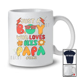 Personalized Just A Boy Who Loves His Papa; Lovely Father's Day Flowers; Custom Name Family T-Shirt