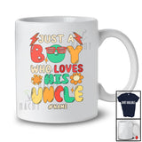 Personalized Just A Boy Who Loves His Uncle; Lovely Father's Day Flowers; Custom Name Family T-Shirt