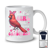 Personalized Just A Girl Who Loves Cardinals; Lovely Custom Name Girl Women Cardinal Bird T-Shirt