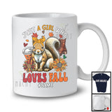 Personalized Just A Girl Who Loves Fall; Adorable Custom Name Squirrel; Fall Plaid Sunflowers T-Shirt