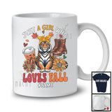 Personalized Just A Girl Who Loves Fall; Adorable Custom Name Tiger; Fall Plaid Sunflowers T-Shirt