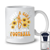 Personalized Just A Girl Who Loves Football Funny Cute Sunflowers Floral Football Sport Player Team T-Shirt