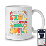 Personalized Just A Girl Who Loves Her Uncle; Lovely Father's Day Flowers; Custom Name Family T-Shirt