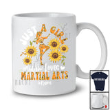Personalized Just A Girl Who Loves Martial Arts Funny Cute Sunflowers Floral Martial Arts Sport Player Team T-Shirt
