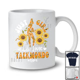 Personalized Just A Girl Who Loves Taekwondo Funny Cute Sunflowers Floral Taekwondo Sport Player Team T-Shirt