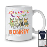 Personalized Just A Monster Donkey; Lovely Halloween Zombie Mummy Donkey; Custom Name Farmer T-Shirt