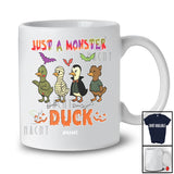 Personalized Just A Monster Duck; Lovely Halloween Zombie Mummy Duck; Custom Name Farmer T-Shirt