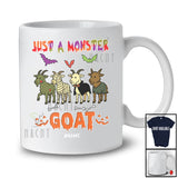 Personalized Just A Monster Goat; Lovely Halloween Zombie Mummy Goat; Custom Name Farmer T-Shirt