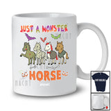 Personalized Just A Monster Horse; Lovely Halloween Zombie Mummy Horse; Custom Name Farmer T-Shirt