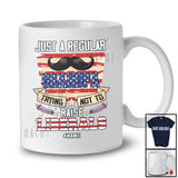 Personalized Custom Name Regular Grandpa Trying Not to Raise Liberals; Amusing Father's Day Mustache Family T-Shirt