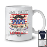Personalized Custom Name Regular Pops Trying Not to Raise Liberals; Amusing Father's Day Mustache Family T-Shirt