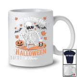 Personalized Just Waiting For Halloween; Awesome Custom Name Skeleton Pumpkin Coffee T-Shirt