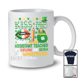 Personalized Kiss Me I'm An Assistant Teacher Or Drunk; Joyful St. Patrick's Day Lips; Custom Name Jobs T-Shirt